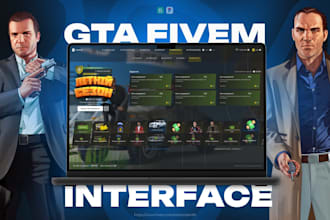 create gta fivem interface design for menus and game system