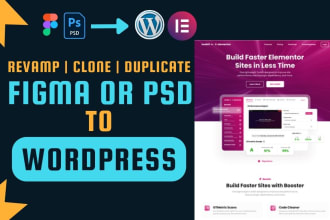 convert figma to wordpress or copy, clone, revamp website using elementor pro