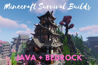 professionally build survival or creative minecraft builds