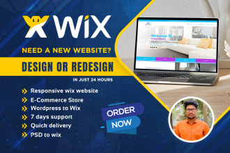 do wix website design or wix website redesign wix landing page design