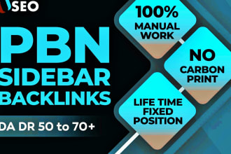 provide professional high quality sidebar backlinks