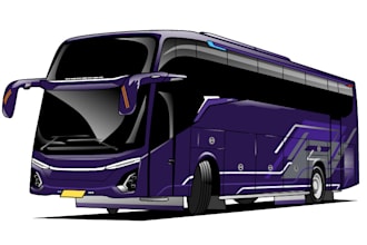 bus vector design into picture