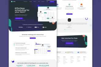 do website ui ux design, website mockup and webflow landing page in figma