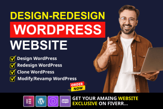 design, redesign, clone wordpress website with elementor pro