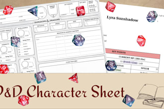 create a unique dnd character sheet