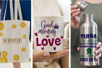 create design for mugs,tshirts,bottles or any item you need