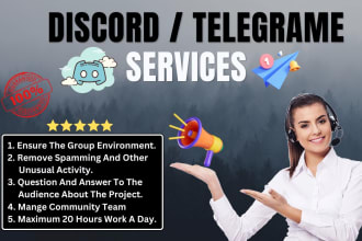 discord or telegram community manager for crypto project