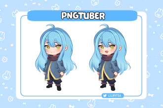 create anime chibi pngtuber for stream, discord, vtuber and twitch