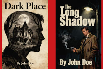 design 1940s vintage book cover for kdp or self publishing, horror, romance etc