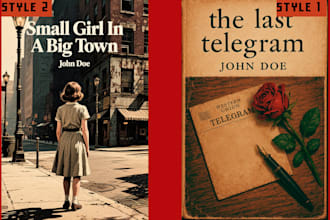 design 1940s vintage book cover for kdp or self publishing, horror, romance etc