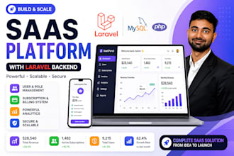 build saas web app with laravel, subscription and admin panel