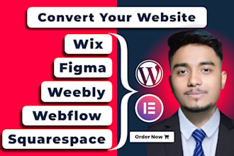 convert clone or migrate figma, squarespace, webflow, wix to wordpress website