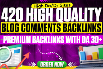 create high authority premium da 30 plus blog comments backlinks