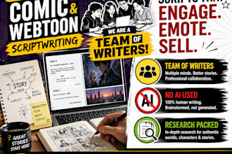 write script for comics, webtoons and short stories