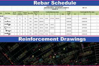 prepare rebar schedule, bar bending schedule, and reinforcement shop drawings