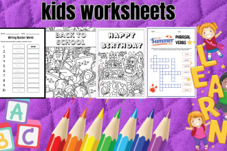 customise preschool worksheets for amazon kindle and etsy