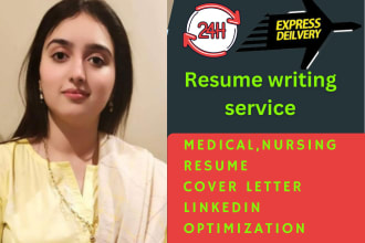 write, edit nursing, medical and healthcare CV, resume