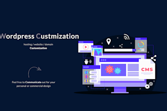setup wordpress website, domain, hosting, and customization