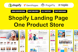 clone shopify landing page, dropshipping store with pagefly, gempages, replo