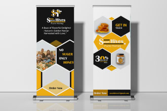 do roll up, retractable banner, and sign design in 7 hours