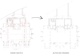 redraw or draft your pdf sketch or image into autocad dwg