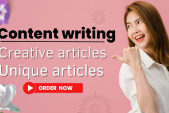 do content writing of creative and unique articles