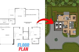 design floor plan blueprints with 2d and 3d furniture design