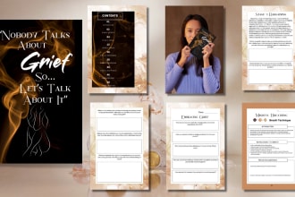 design a custom grief journal for adults and kids