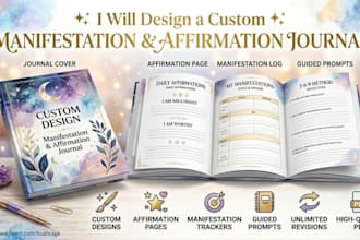 design a custom manifestation and affirmation journal