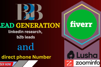 do b2b business lead generation web research and direct phone number using lusha