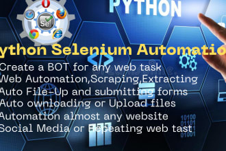 make python bots, web browser automation and data scrapers with selenium