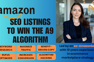write amazon listing copy for cosmo, rufus, a9 algos and maximize your ranking