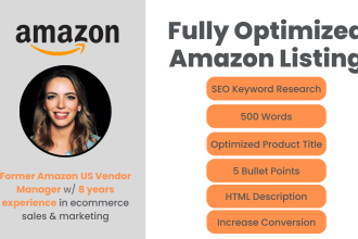write an SEO amazon title, bullets, description and keywords