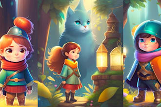 illustrate children storybook scenes with midjourney