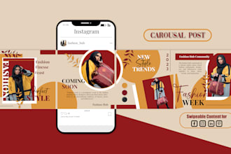 design creative social media carousel posts for your instagram