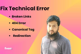 fix 404 error, broken links, redirection, and canonical tag