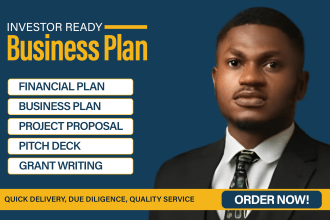 develop business plan for startup, grant, investor, nonprofit, sbaloan