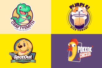 do cartoon animal, mascot logo design for your business