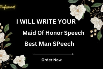 write heartfelt wedding vows, maid of honor, best man speech