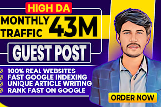 do SEO guest post backlink, high da guest post service, publish article