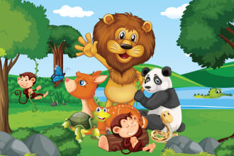 draw cute and beautiful animal cartoon characters