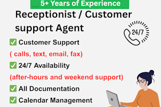be your virtual assistant or receptionist for all administrative needs