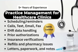 be a medical or behavioral health VA for a healthcare practice or clinic, hippa