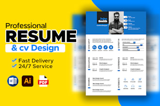 do professional resume or modern cv design in 24 hours
