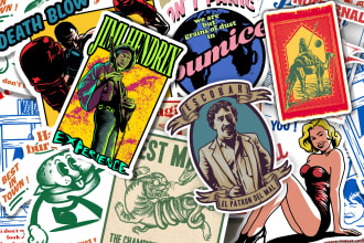 design stickers logo, bedge, labels, retro, vintage