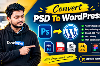 convert PSD to wordpress and figma to wordpress responsive design