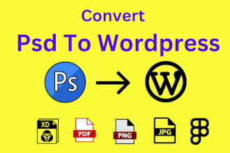convert PSD to wordpress and figma to wordpress responsive design