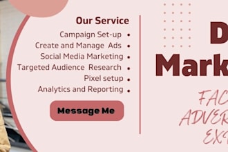 setup facebook ads campaign, marketing and advertising