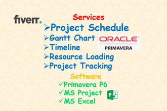 create primavera p6, ms project schedule and gantt chart for you