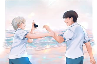 draw a lovely anime couple for you
